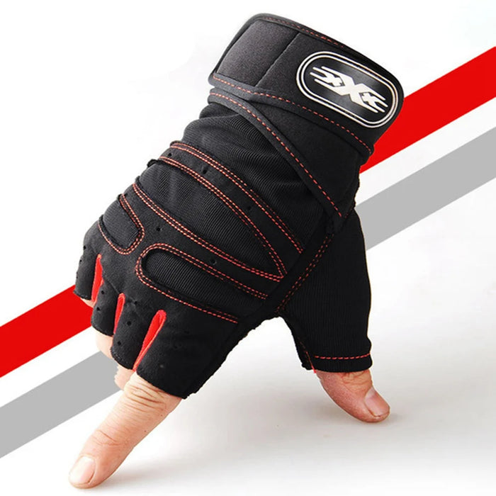 Workout Gloves for Men Women Half Finger Glove with Wrist Wrap for Sport Weight Lifting Training Bicycle Motorcyclist Gym Glove