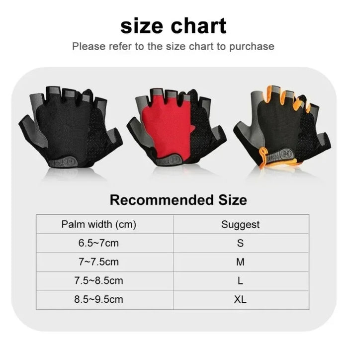 Breathable Anti-Slip Half Finger Gloves for Fitness Cycling Summer Gym Cycling Gloves for Men and Women Bicycle Riding Fishing